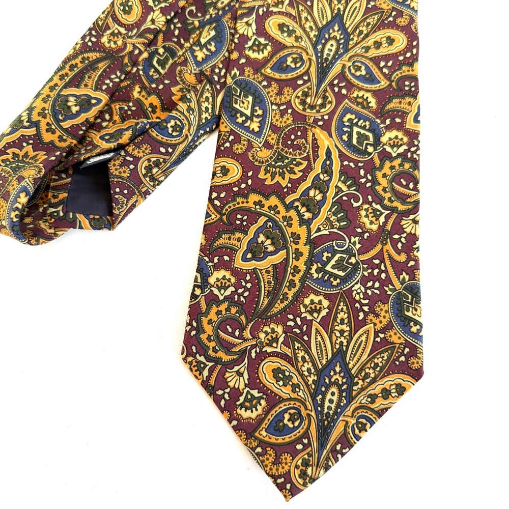 Genuine Burberrys of London silk tie - vintage - Paisley Patterned Tie - Picture 2 of 6